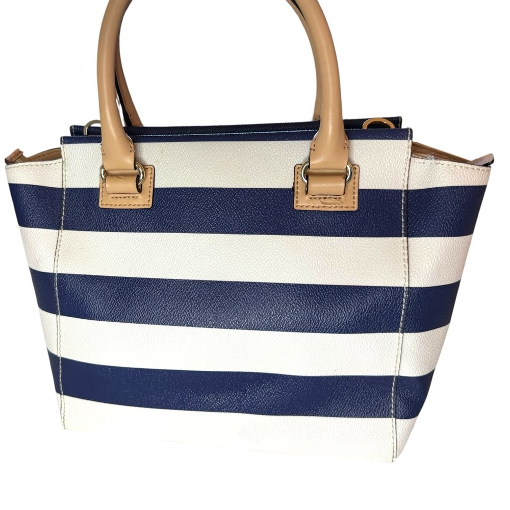 Kate Spade Blue and White Striped Camryn Wellesley Satchel - Picture 5 of 11